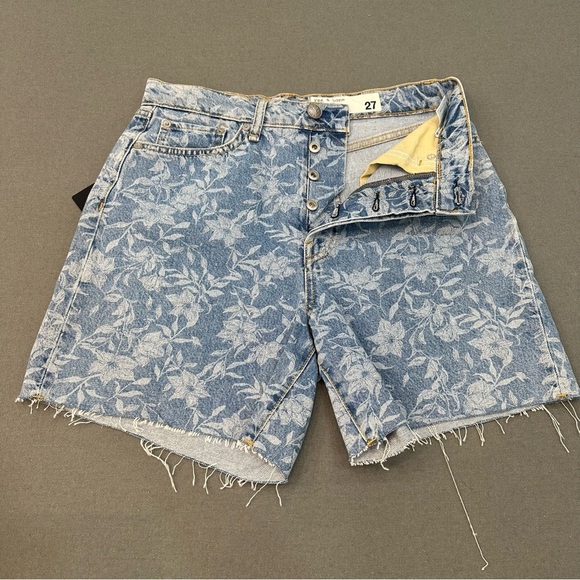 rag & bone Blue Floral High Waist Shorts - Picture 4 of 10